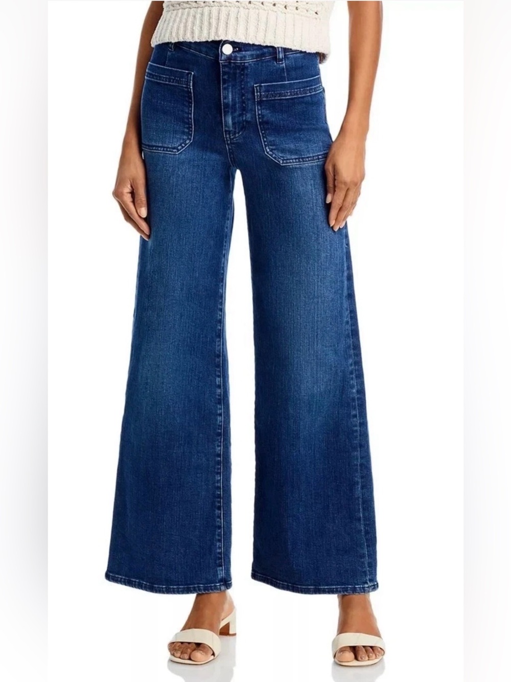 Frame Le Slim Palazzo Jeans Thunderstorm Women's 28  High Rise Wide Leg Denim